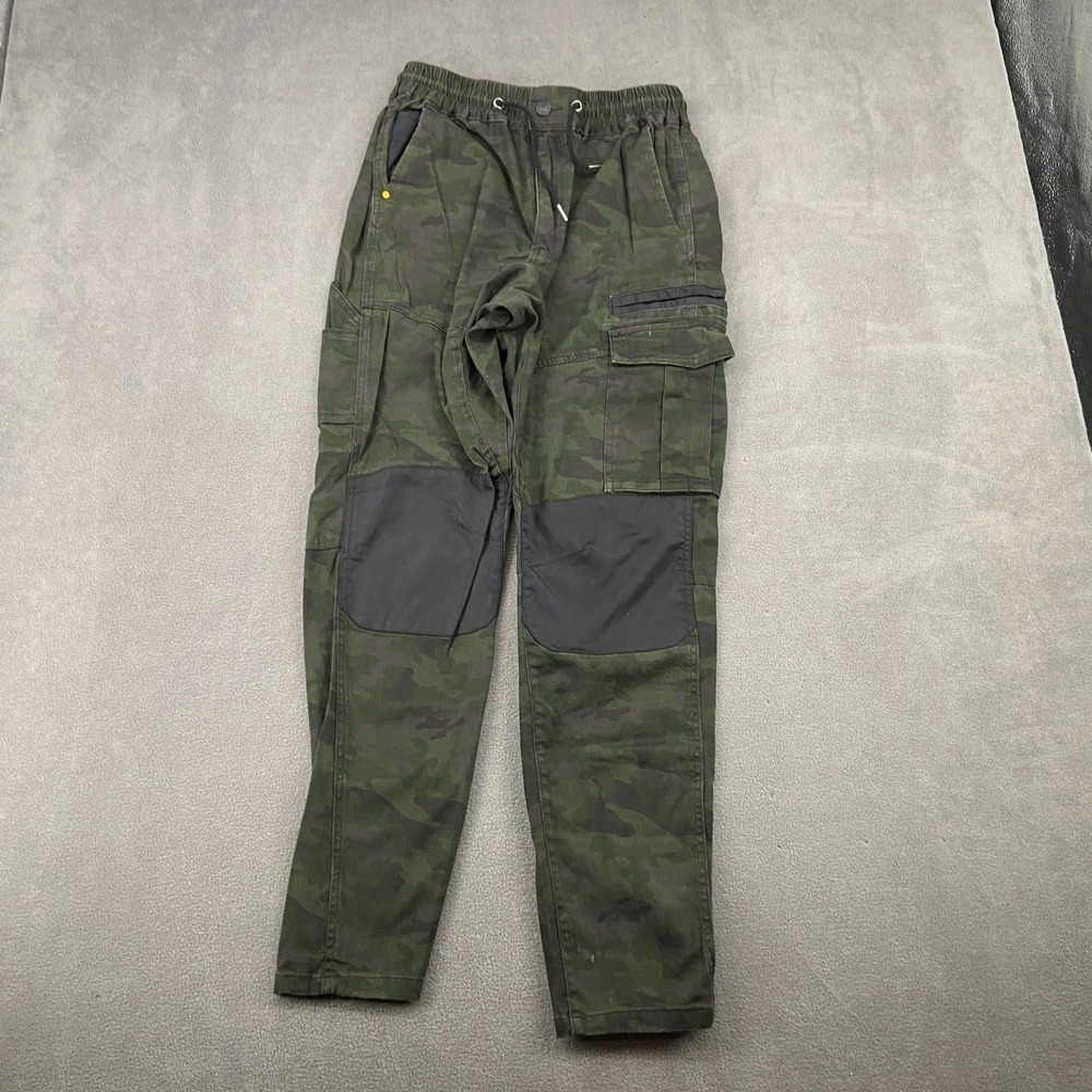 Cat Caterpillar Utility Work Cargo Pants Mens 32x34 Green Camouflage Tapered Leg